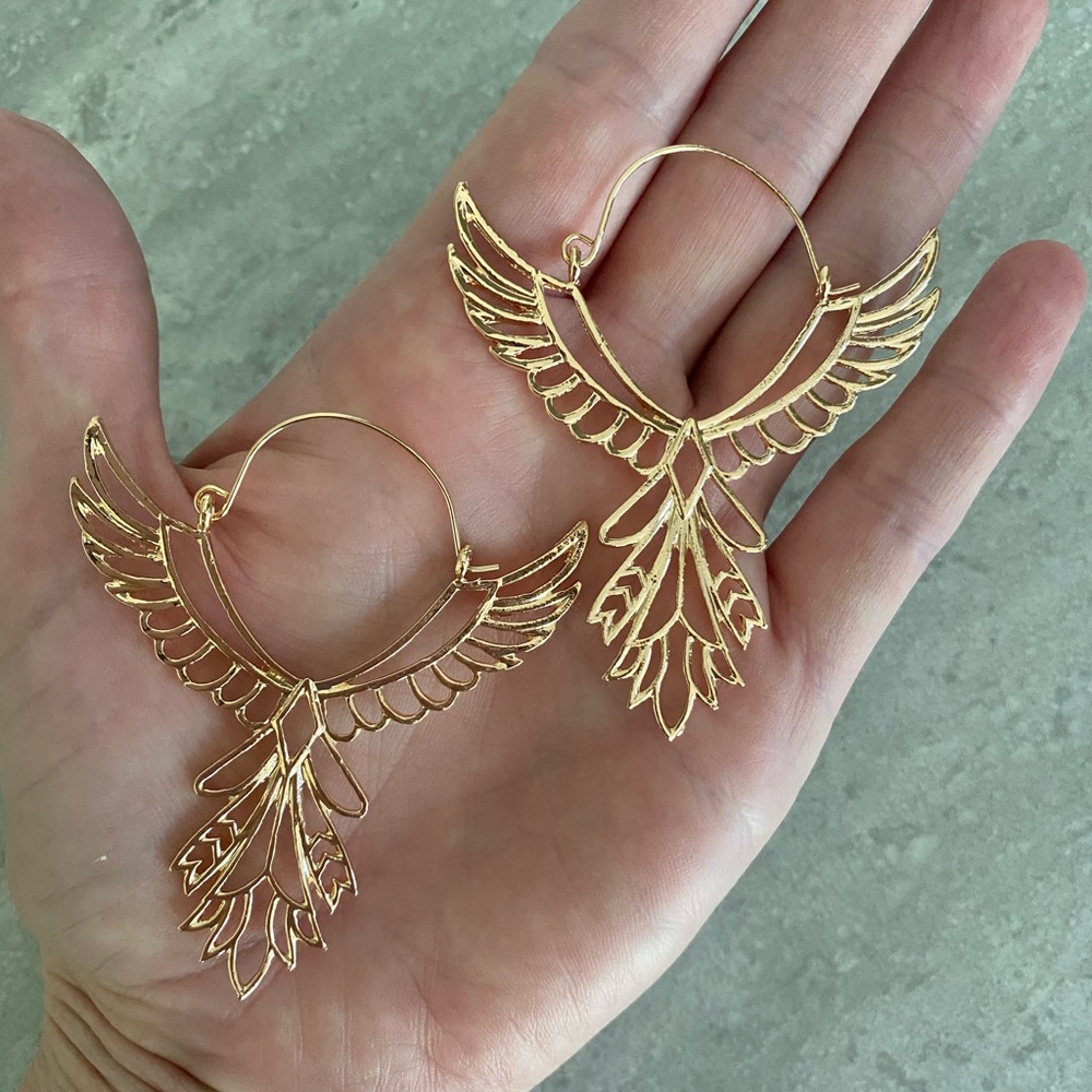 Free people freebird earrings in rose gold - Picture 3 of 3